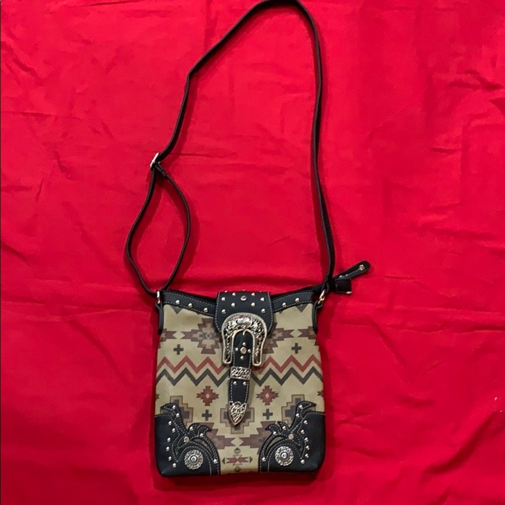 Crossbody bag with crystal accent